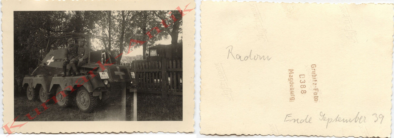 Foto Polen Feldzug Radom Panzer Spähwagen Antenn