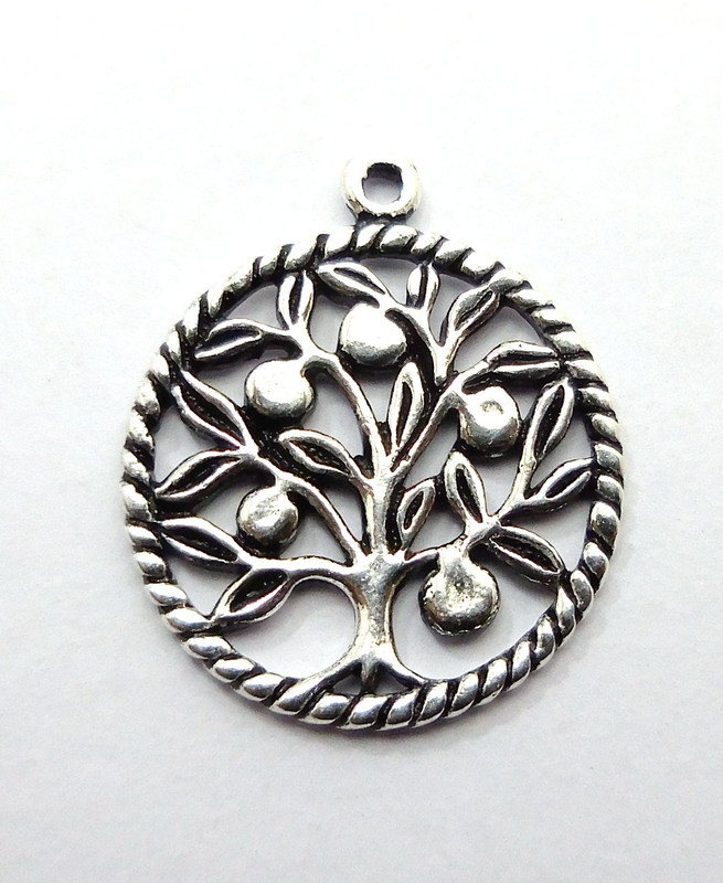 8 Pcs 20 mm Solid Copper Charm Connectores Oxidized Silver
