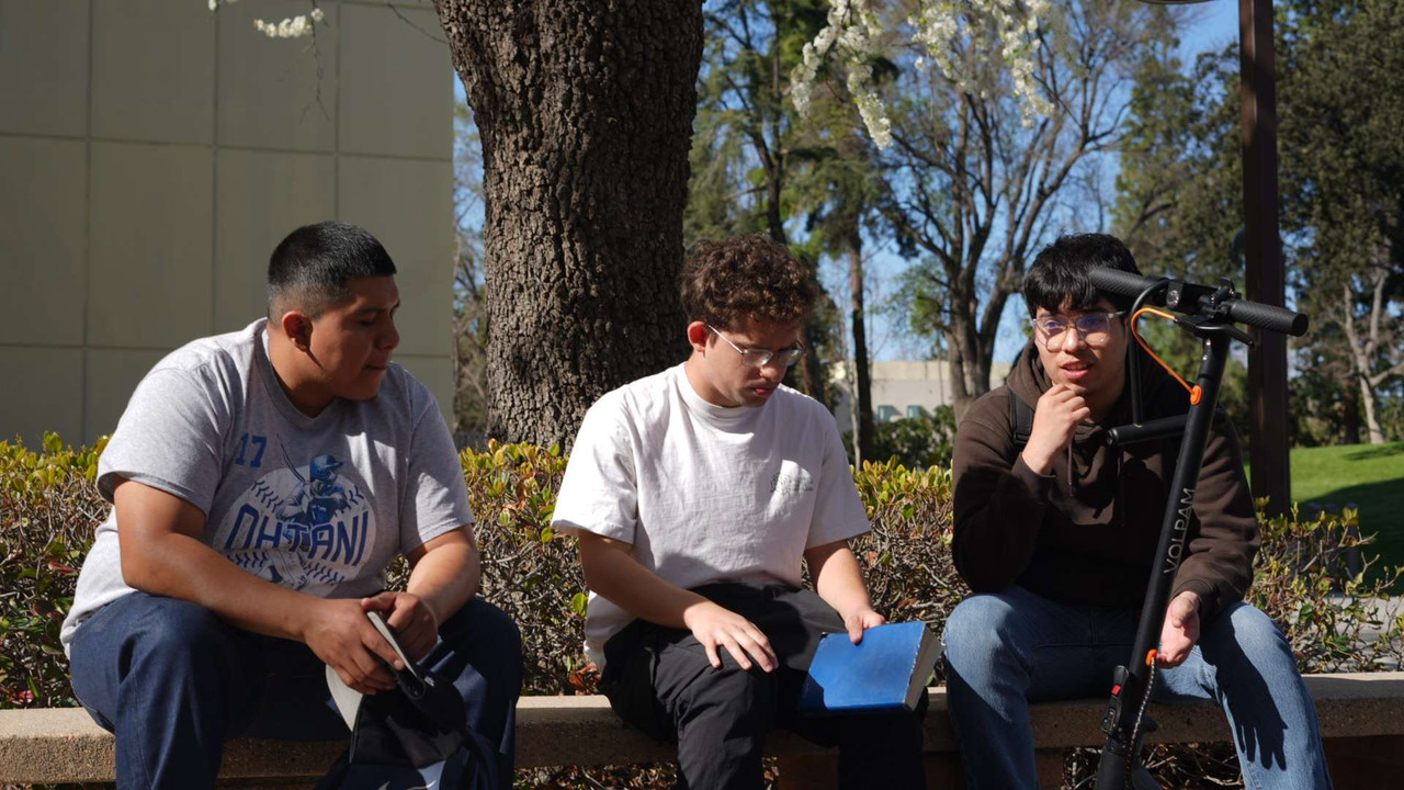 Students hanging out together