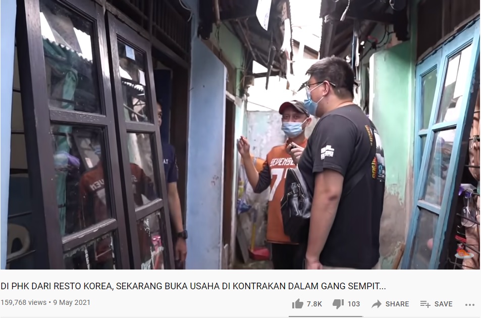 Tempat usaha RJ Food yang berada di kontrakan dalam gang sempit.