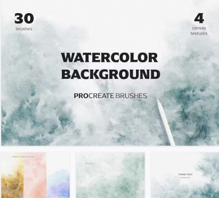 Procreate Watercolor Brushes for BG - 10850677