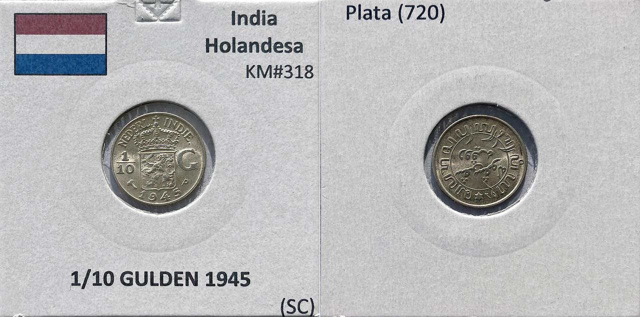 Una de pequeñitas 1-10-Gulden-1945-India-Holandesa