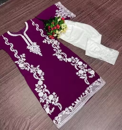 Snizvi | Pakistani Suit | Women Kurta Pair | Kurta Pair | Kurta With Palazoo | Kurta Pair For Women | Kurti | Kurta Sets | New Designer Kurta With Palazoo | Georgette Kurta Pair | Pakistani Kurta Pair Color 4 (KS120)