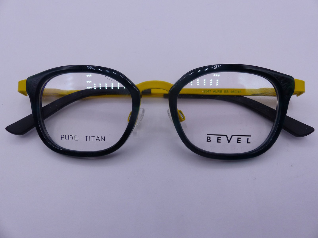 BEVEL 2547 ALFIE EMERALD/SHARK SKIN UNISEX EYEGLASSES FRAMES SIZE 46-18-140