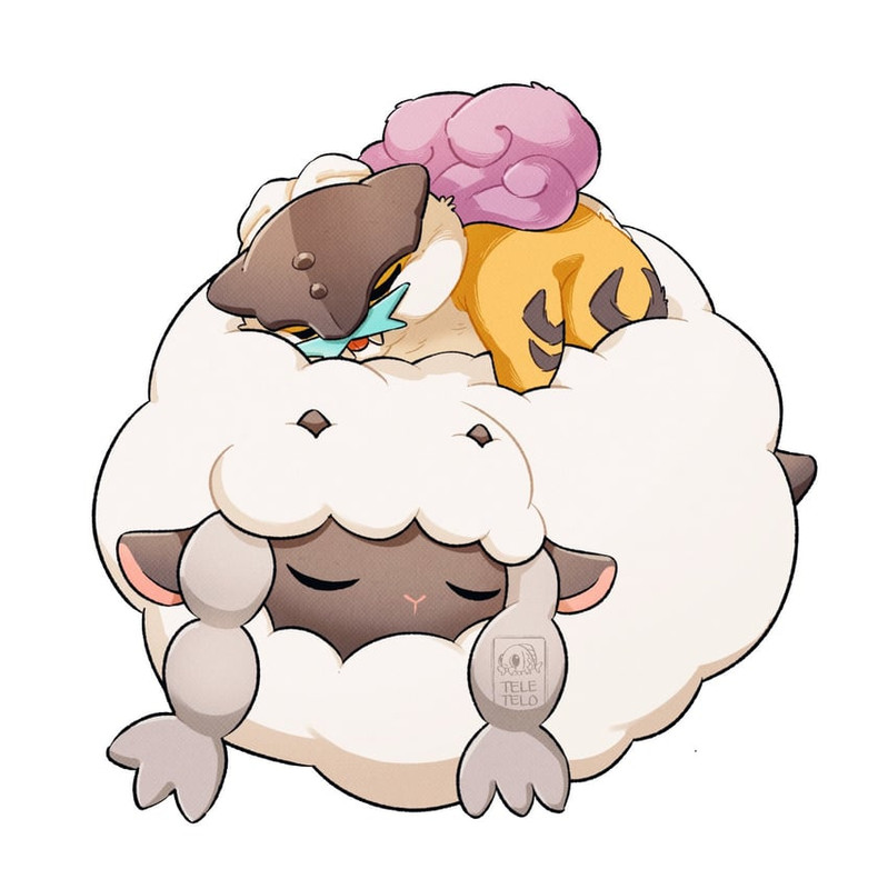 wooloo-and-raikou-pokemon-drawn-by-telet