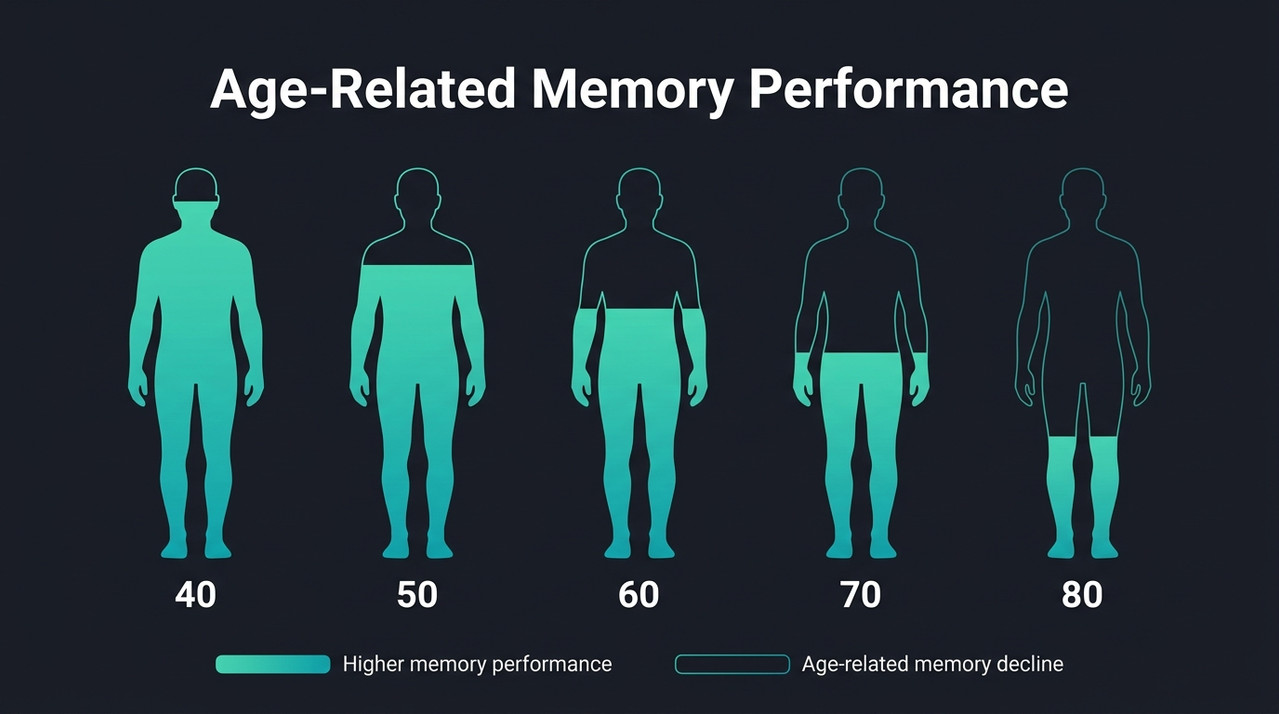 Age-related memory performance chart
