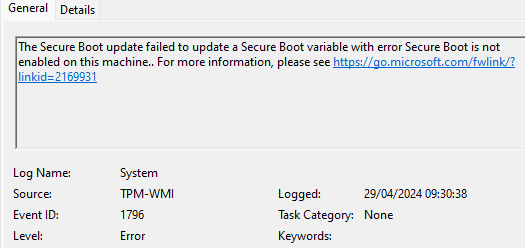 Secure Boot Error