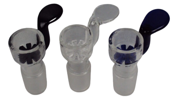Pack of 3 In-Built Screen 19mm Glass Bowls with Handle – Slide Pieces for Water