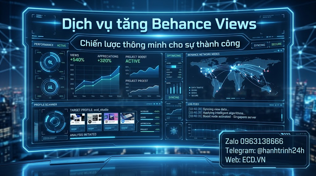 tăng behance views 2024 portfolio behance