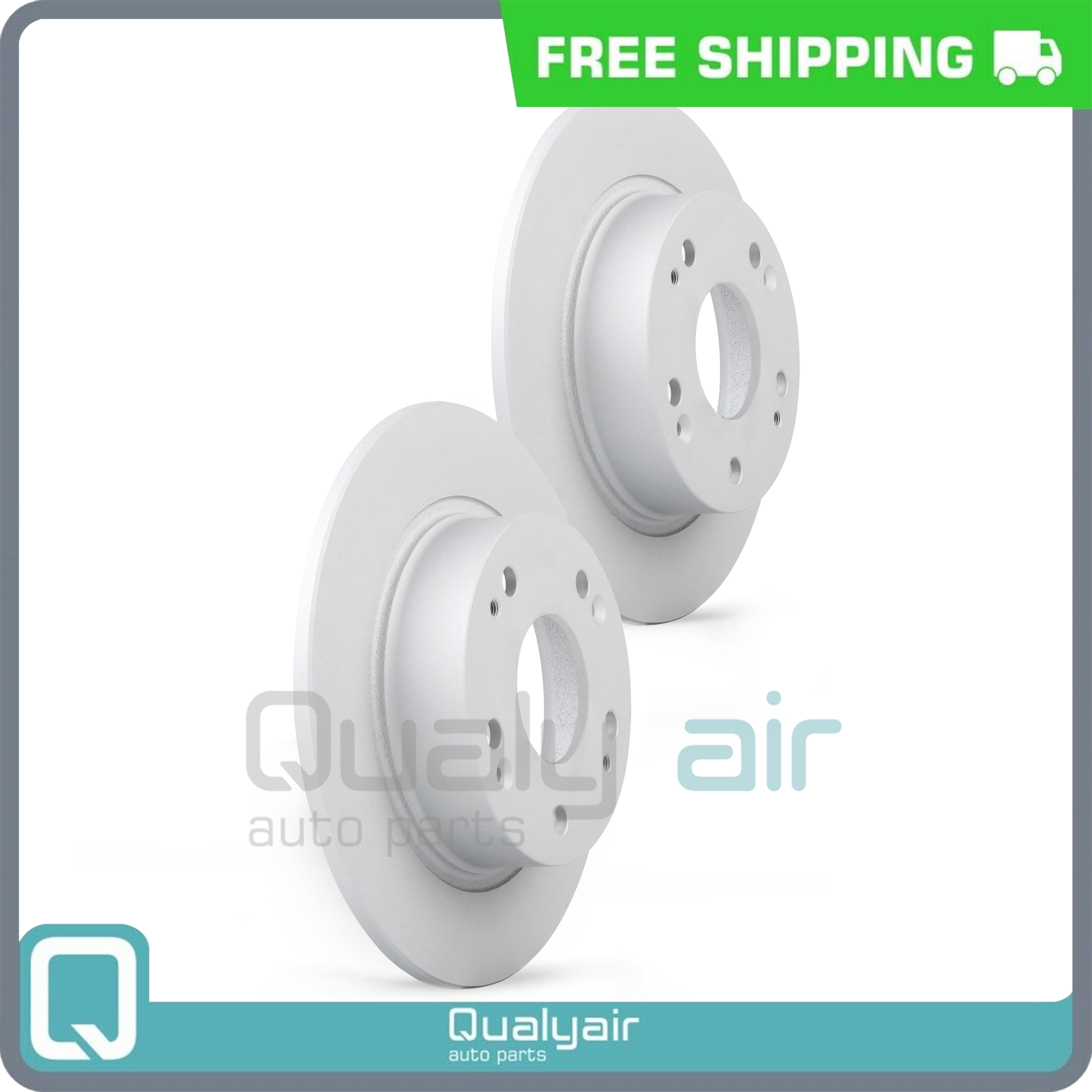 New 2PCS Rear Coated Solid Disc Brake Rotor Fits Acura TSX, Accord