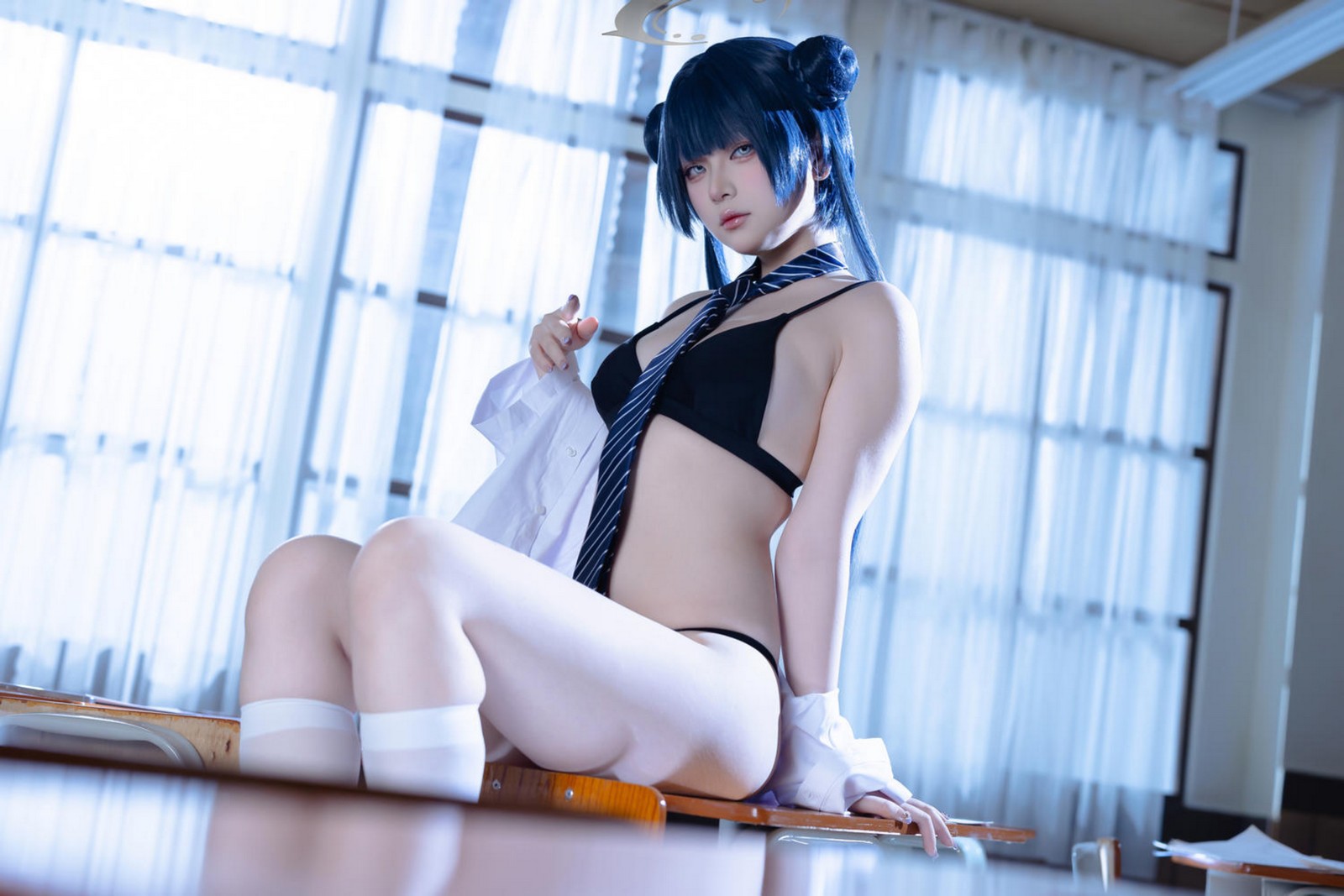 屿鱼 Yuyu 蔚蓝档案 妃咲 JK Cosplay 写真集（61P｜798MB）插图8