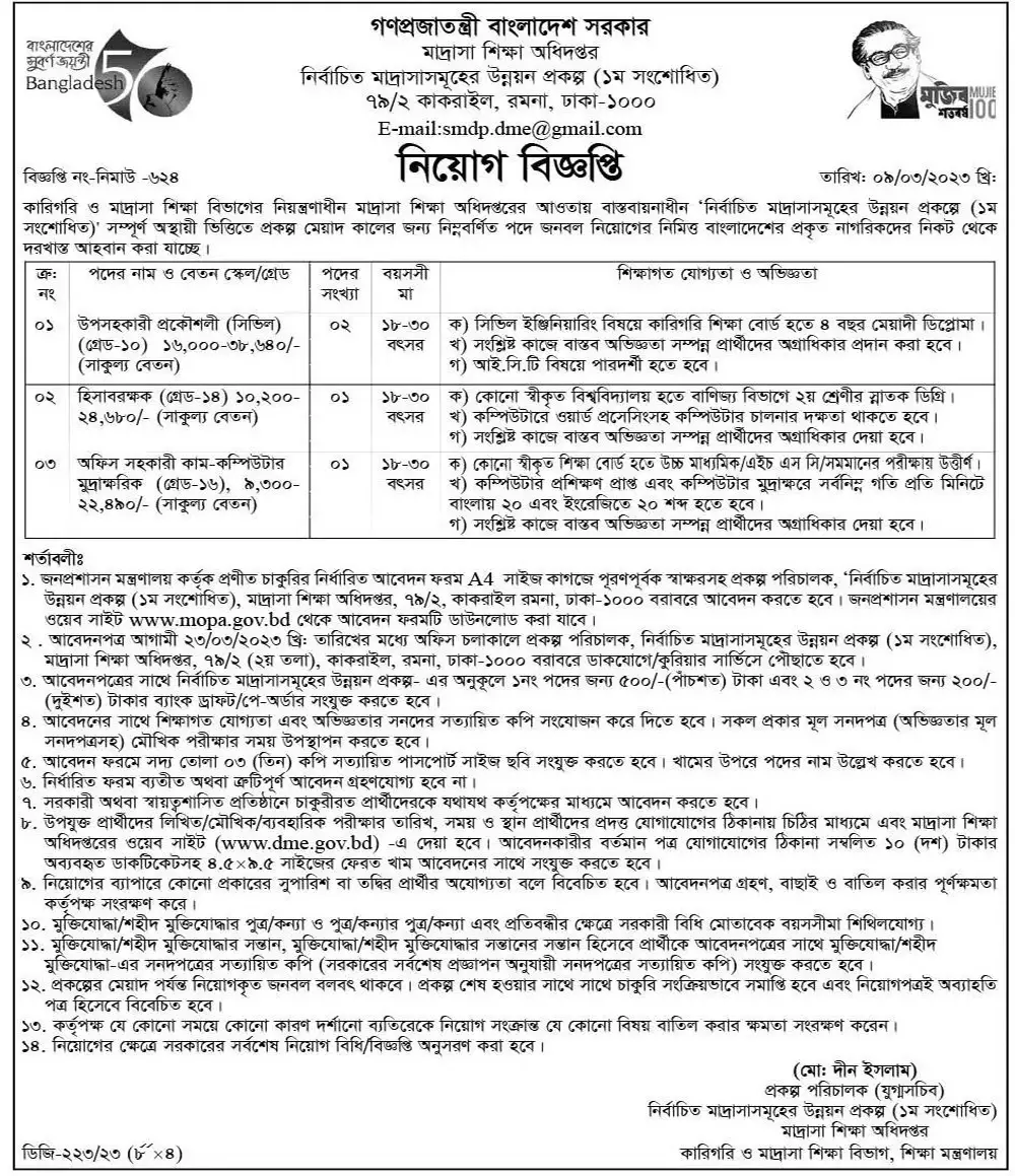 DME Job Circular 2023