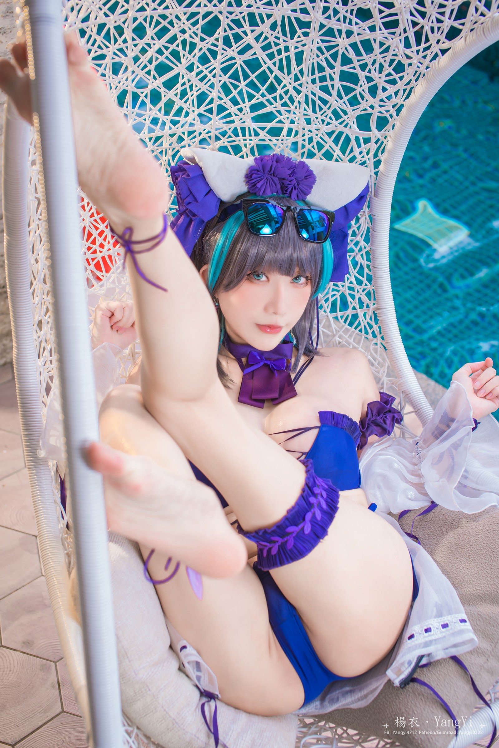 楊衣 Yangyi – 柴郡 Cheshire Cosplay 写真视频合集（55P+2V-261MB）碧蓝航线插图1