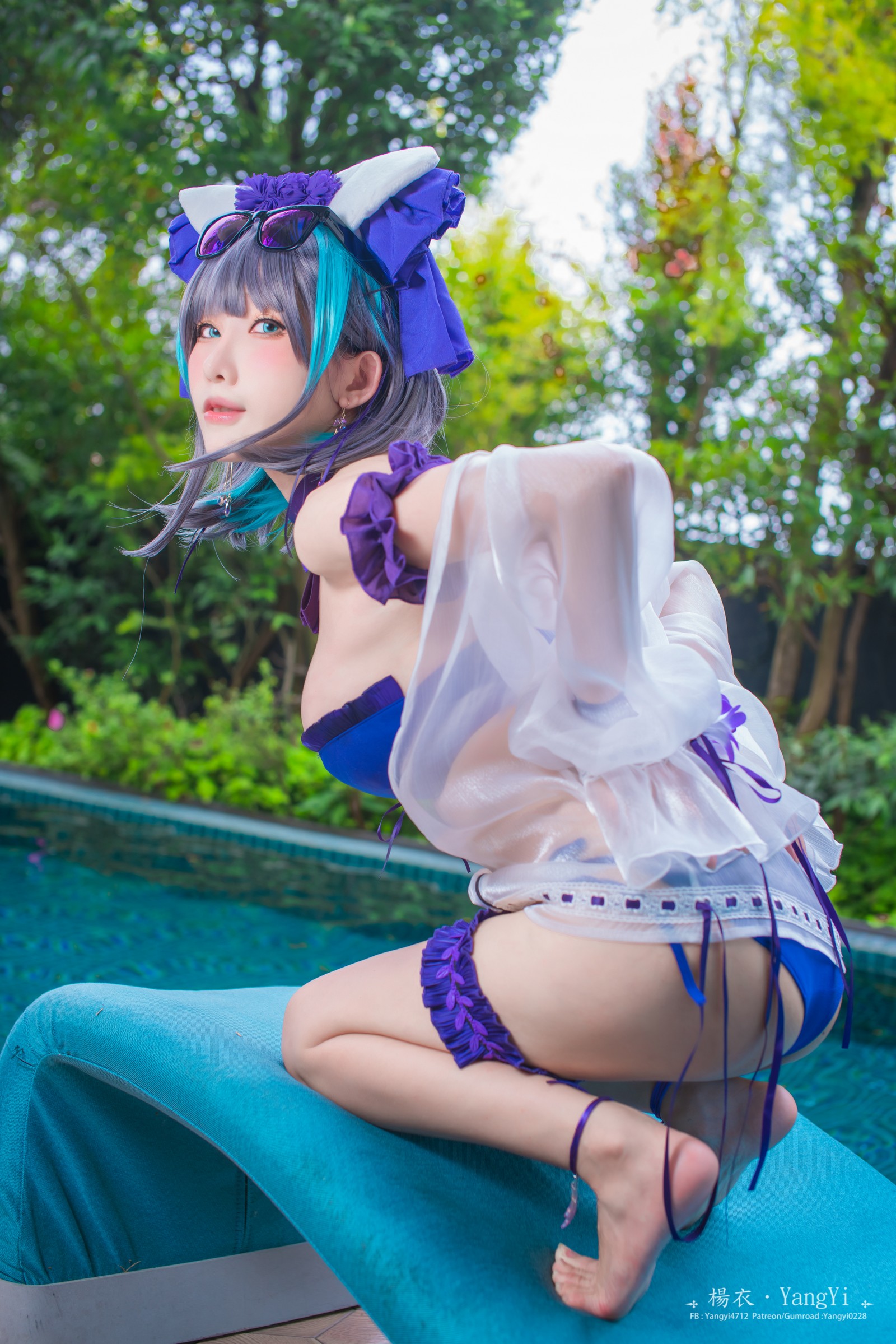 楊衣 Yangyi – 柴郡 Cheshire Cosplay 写真视频合集（55P+2V-261MB）碧蓝航线插图1