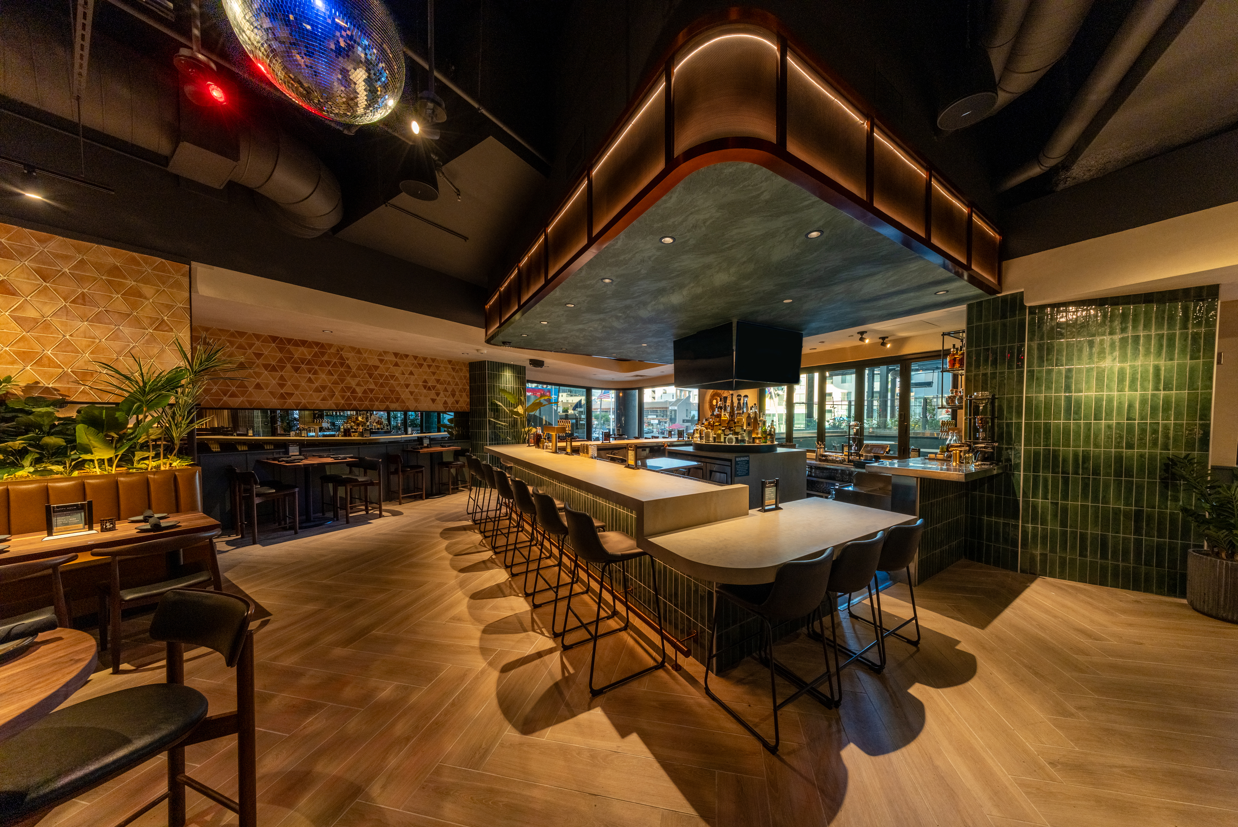 La Popular's striking bar with an impressive spirits collection