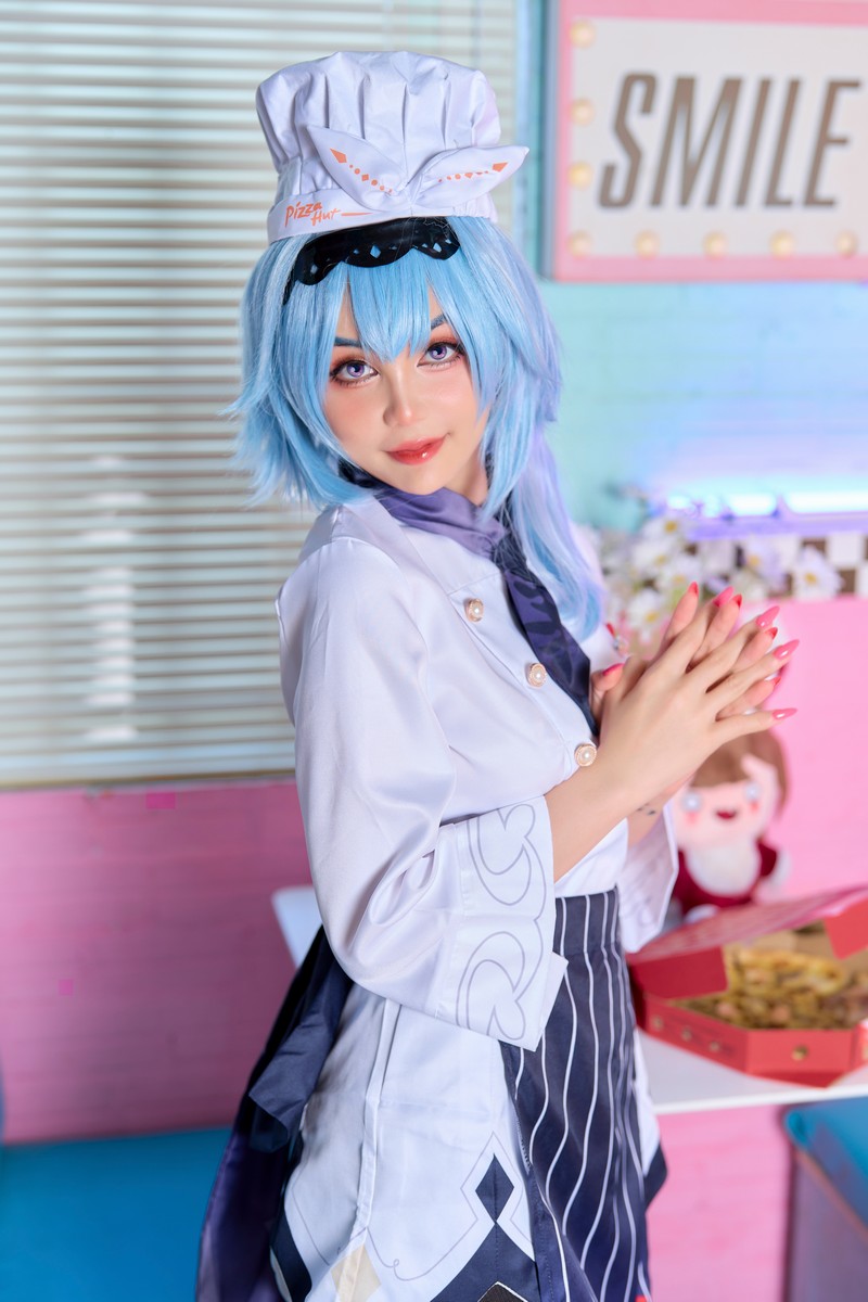 Joyce Lin2x Eula Pizza Cosplay Genshin Impact 写真 49P插图
