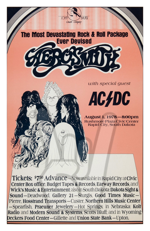 Aerosmith 1978 Rushmore Plaza Civic Center South Dakota Concert Poster