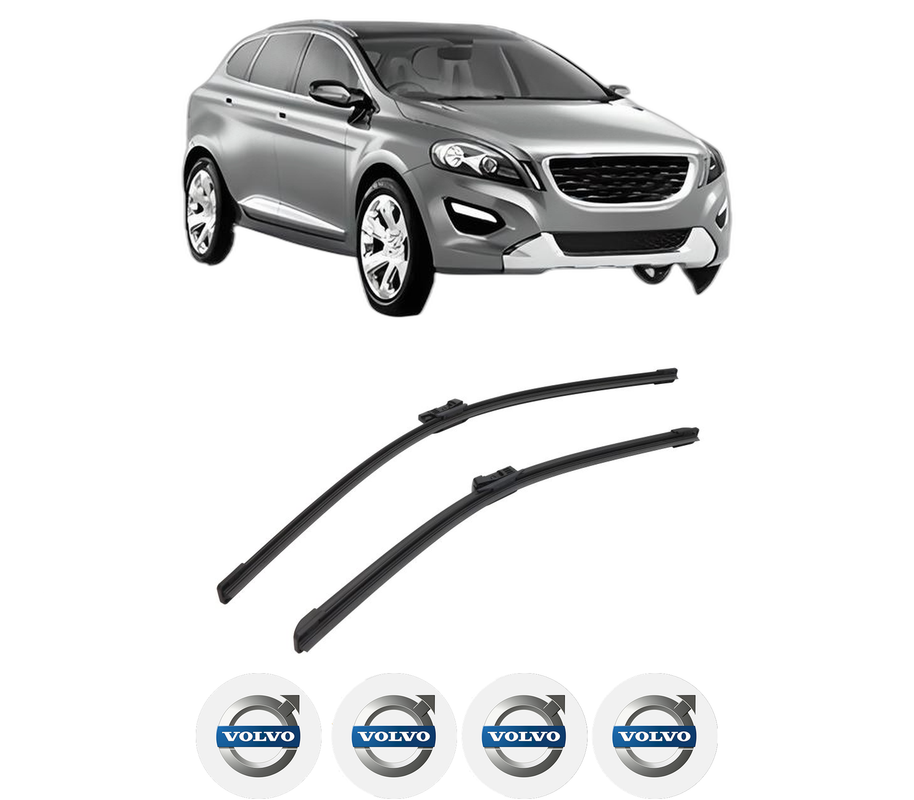 Set stergatoare auto VOLVO XC60 I SUV (156) din 2008-2017, pentru parbriz auto, 2 bucati, Bosch Aerotwin, din cauciuc siliconat rezistent, 4 Stickere Auto VOLVO