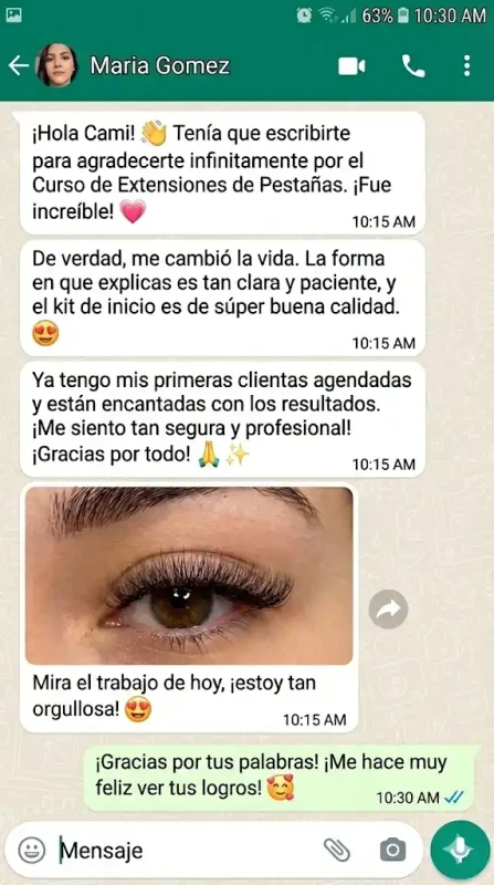 Un testimonio de una alumna satisfecha.