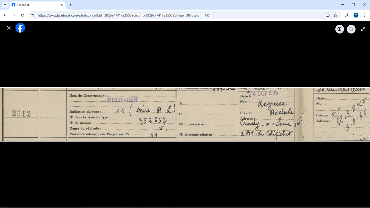 11AL 352657  ex   Adolphe Kégresse 3213 RK5  9-9-1936