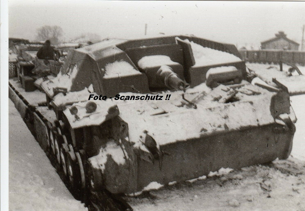 STURMGESCHÜTZ Brigade 226 Abtransport per Bahn zur Reparatur Ruß