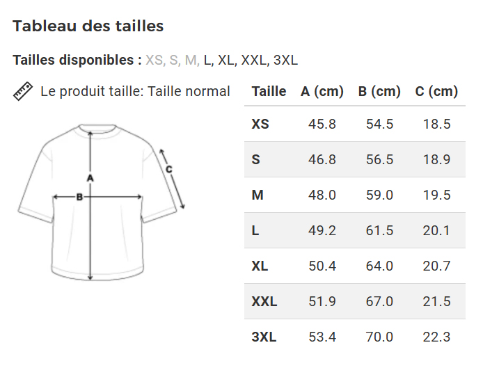 taile Crop top Premium bio Oversize Femme