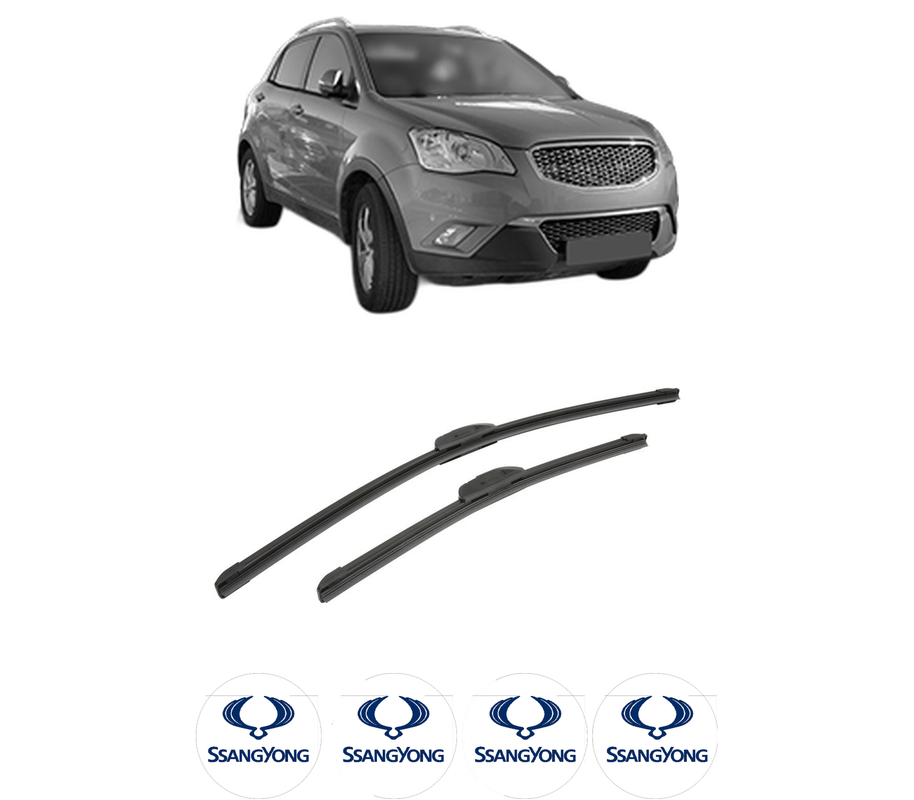 Set stergatoare auto SSANGYONG KORANDO VAN din 2015, pentru parbriz auto, 2 bucati, Bosch Aerotwin Retrofit, din cauciuc siliconat rezistent, 4 Stickere Auto SSANGYONG
