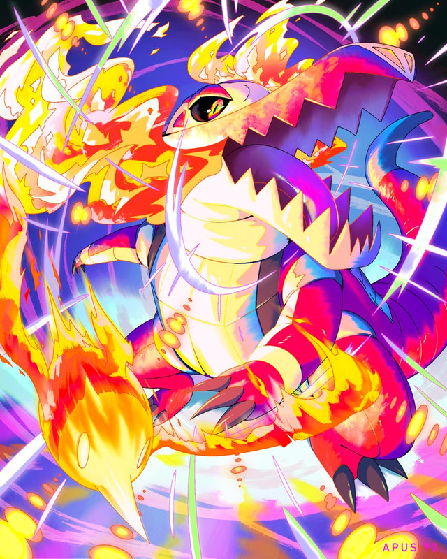 skeledirge-and-fire-bird-pokemon-drawn-b