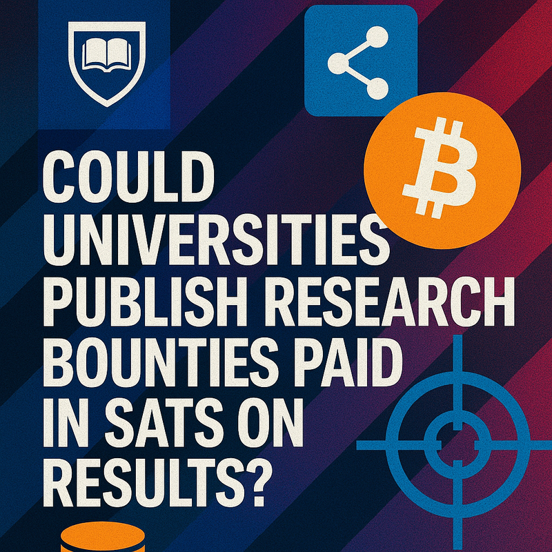 Could universities publish research bounties paid in sats on results?