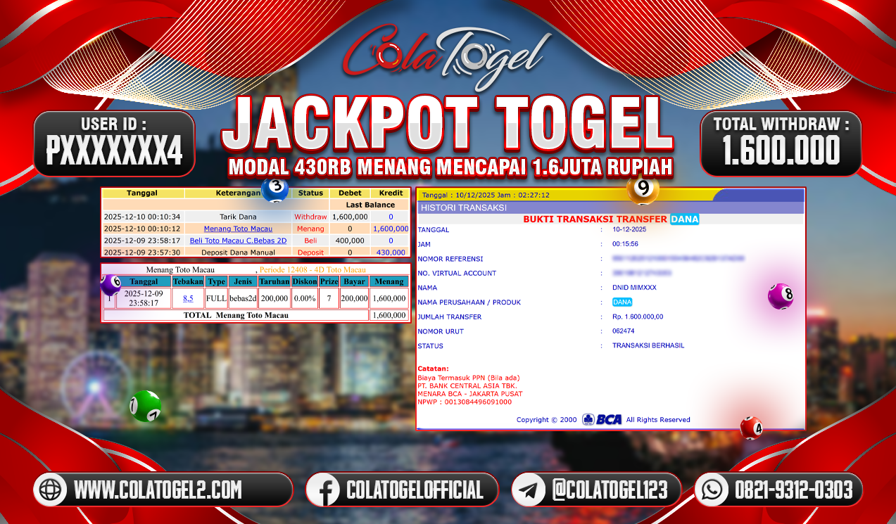 JACKPOT TOTO MACAU!! 