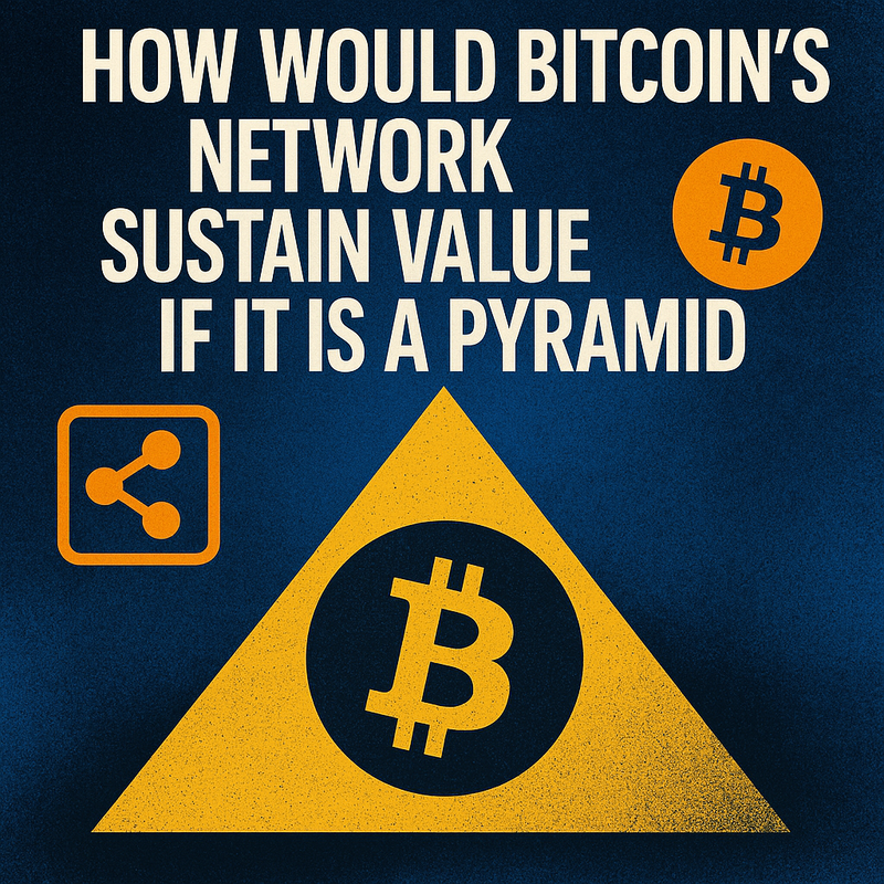 How would Bitcoin's network sustain value if it is a pyramid