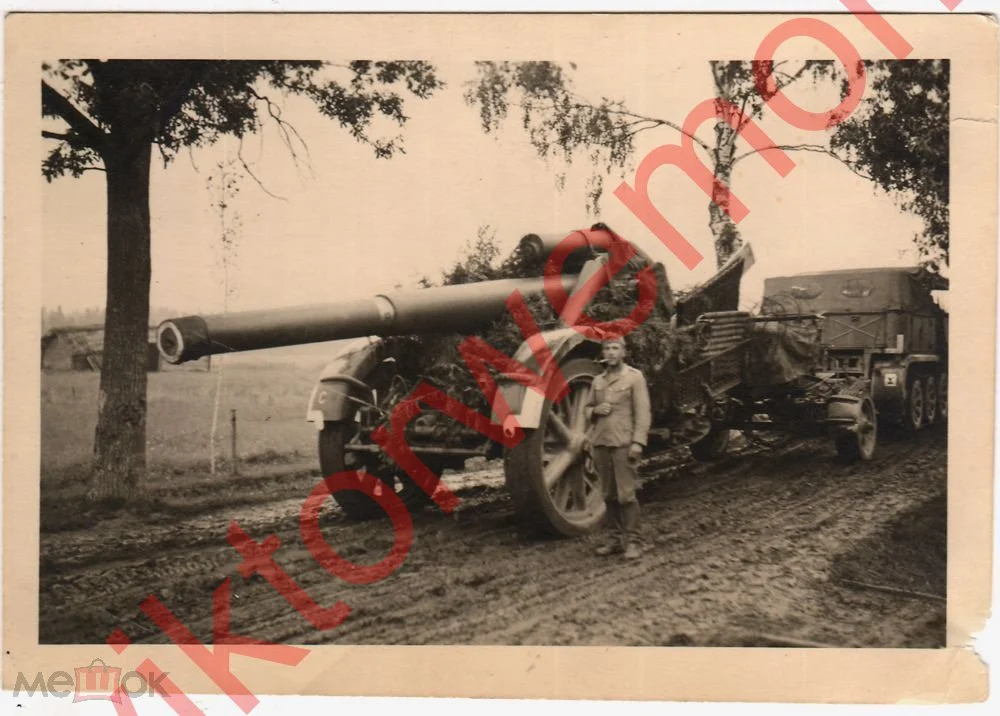 Пушка Орудие 21см Гаубица Немецкий солдат Тягач 1941