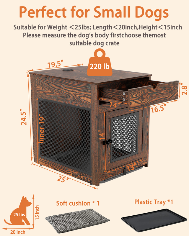 抽屉狗笼中号 水曲柳