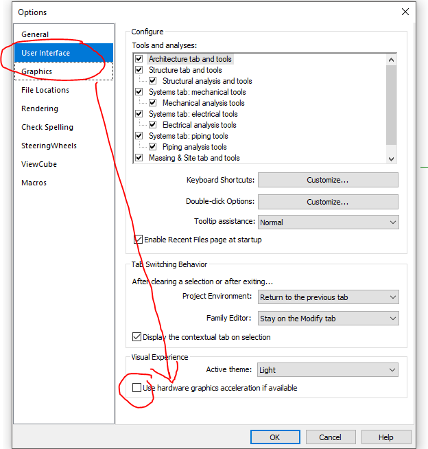 Revit UI Settings