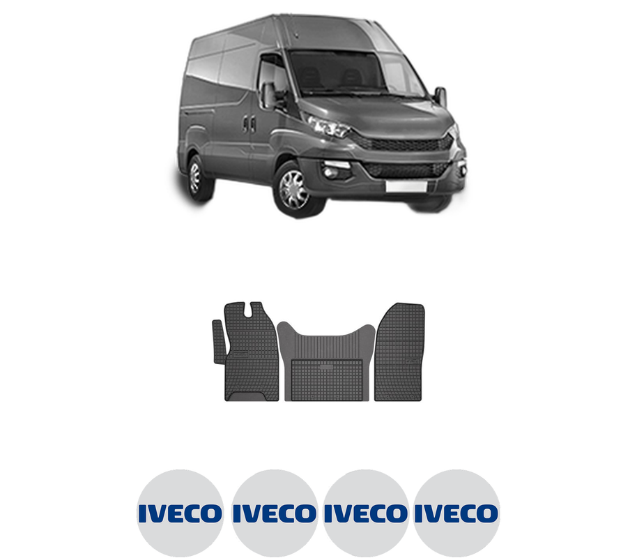 Set covorase presuri IVECO DAILY VI Van din 2014-2021, auto, din cauciuc thermoplastic, 4 Stickere auto cu IVECO