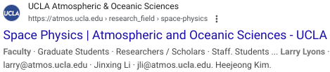 Larry Lyons Space Oceanic Atmospheric physics UCLA