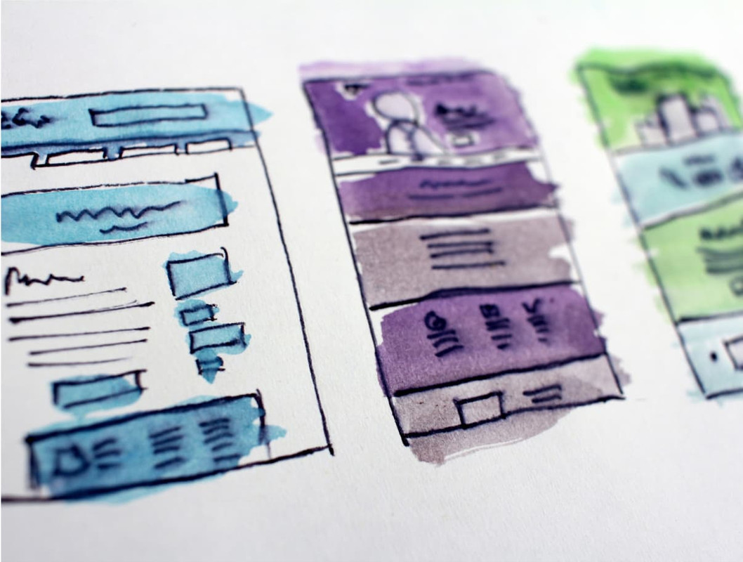 sketches of website layouts