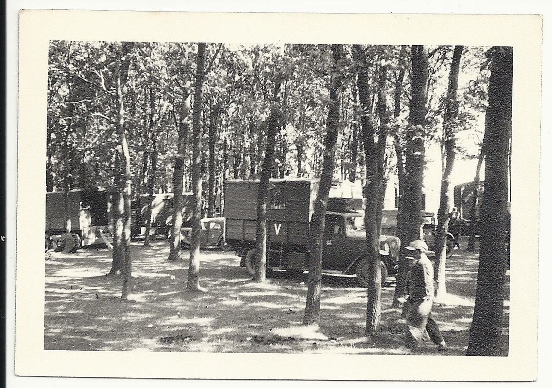 Orig.Foto LKWs Wehrmacht im Wald in Rußland WW2