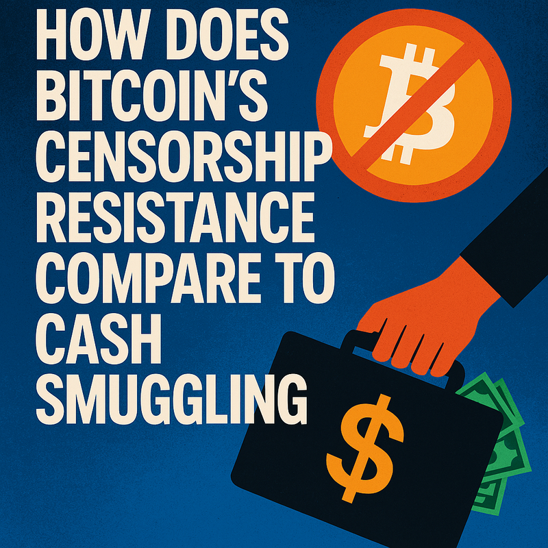 How does Bitcoin's censorship resistance compare to cash smuggling