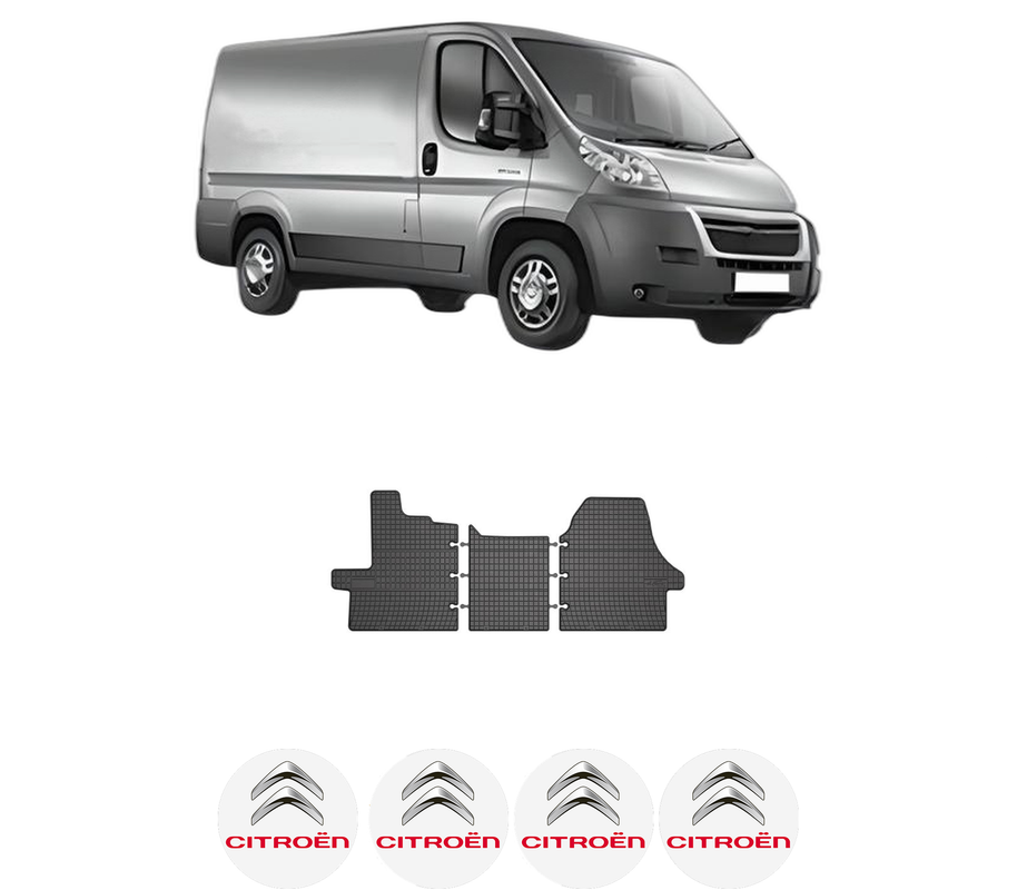 Set covorase presuri CITROEN JUMPER II din 1996-2006, auto, din cauciuc thermoplastic, 4 Stickere auto cu CITROEN