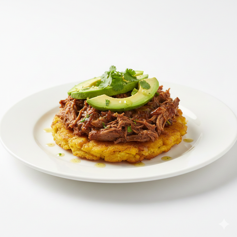 Patacón De Carne Y Aguacate