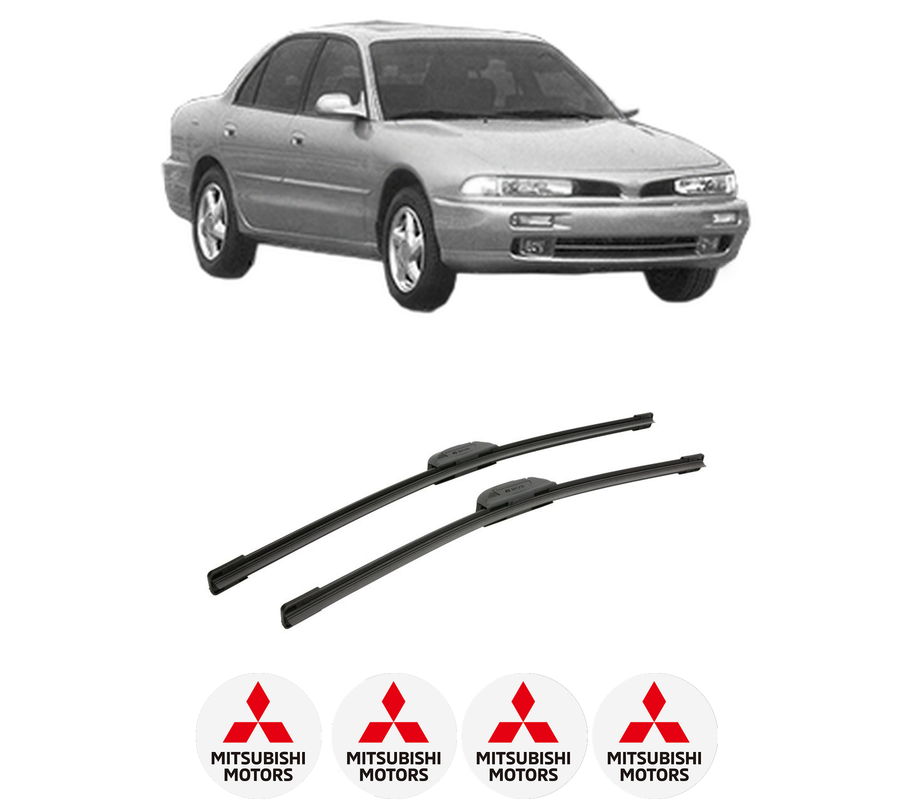 Set stergatoare auto MITSUBISHI GALANT VIII (EA_) din 1996-2004, pentru parbriz auto, 2 bucati, Bosch Aerotwin Retrofit, din cauciuc siliconat rezistent, 4 Stickere Auto MITSUBISHI
