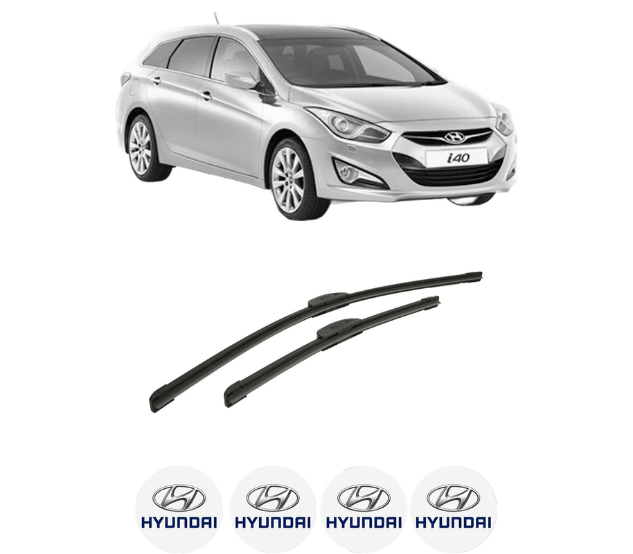 Set stergatoare auto HYUNDAI i40 I CW (VF) din 2011-2019, pentru parbriz auto, 2 bucati, Bosch Aerotwin Retrofit, din cauciuc siliconat rezistent, 4 Stickere Auto HYUNDAI