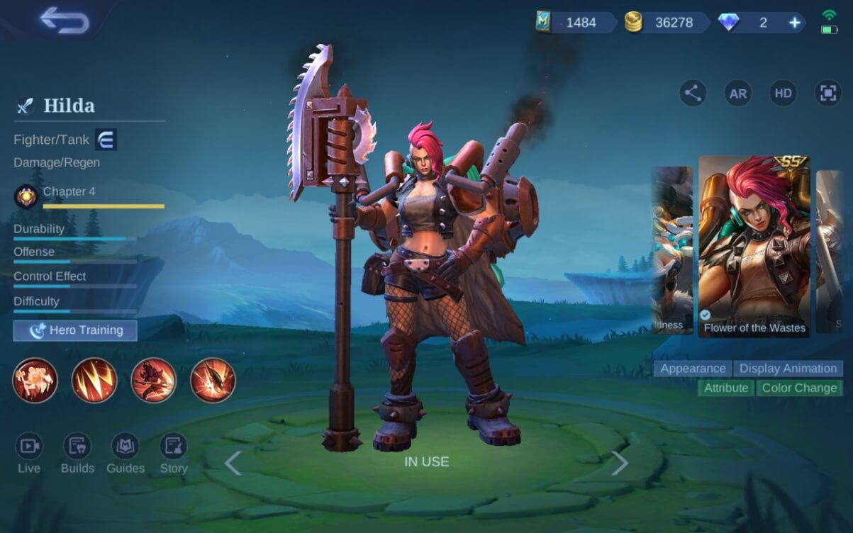 Hilda hero tank fighter mobile legend