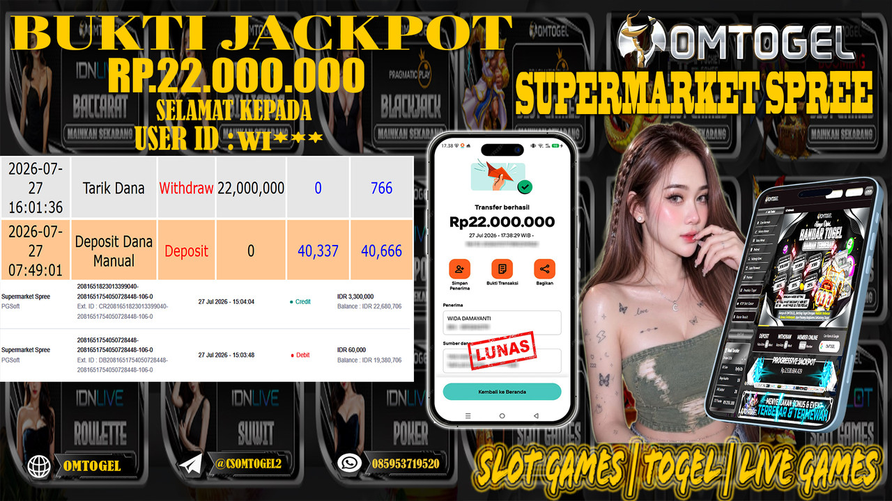 OMTOGEL JACKPOT PG SOFT SUPERMARKET SPREE  Rp,22,000,000,- DIBAYAR LUNAS