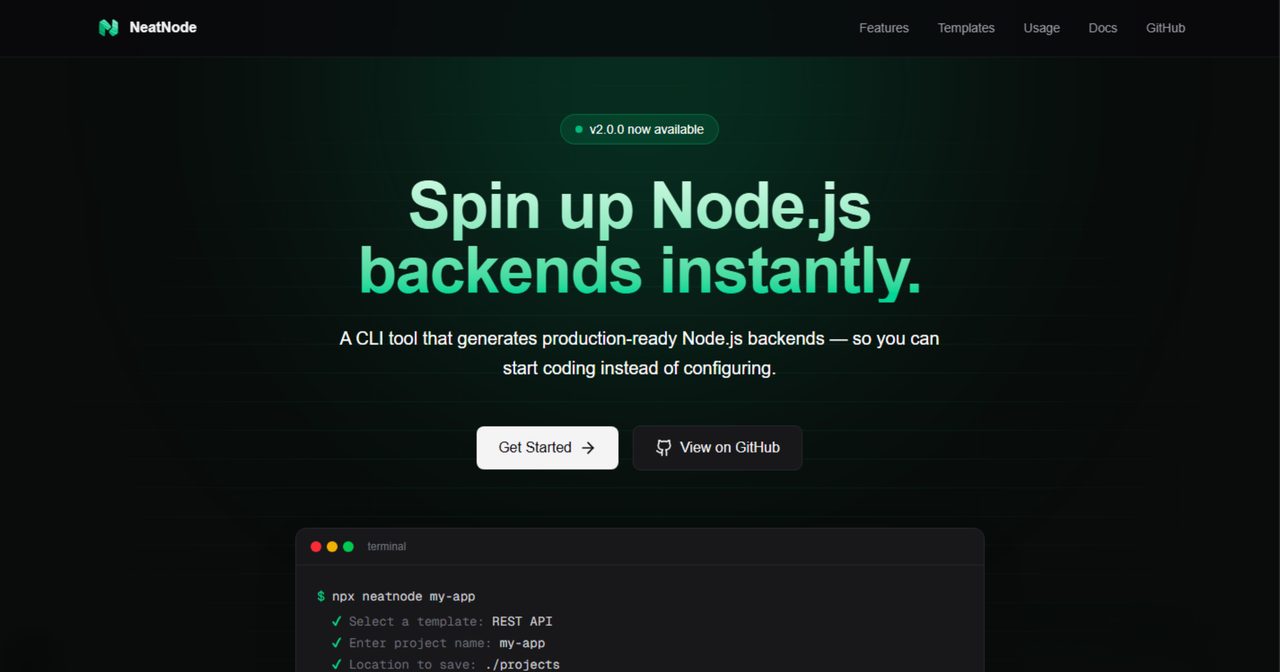 NeatNode Landing Page