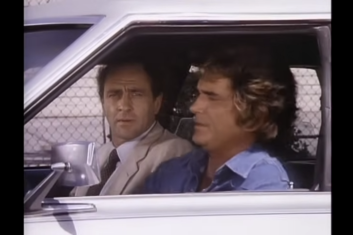 Actor Michael Landon and Jim Haynie in Highway To Heaven