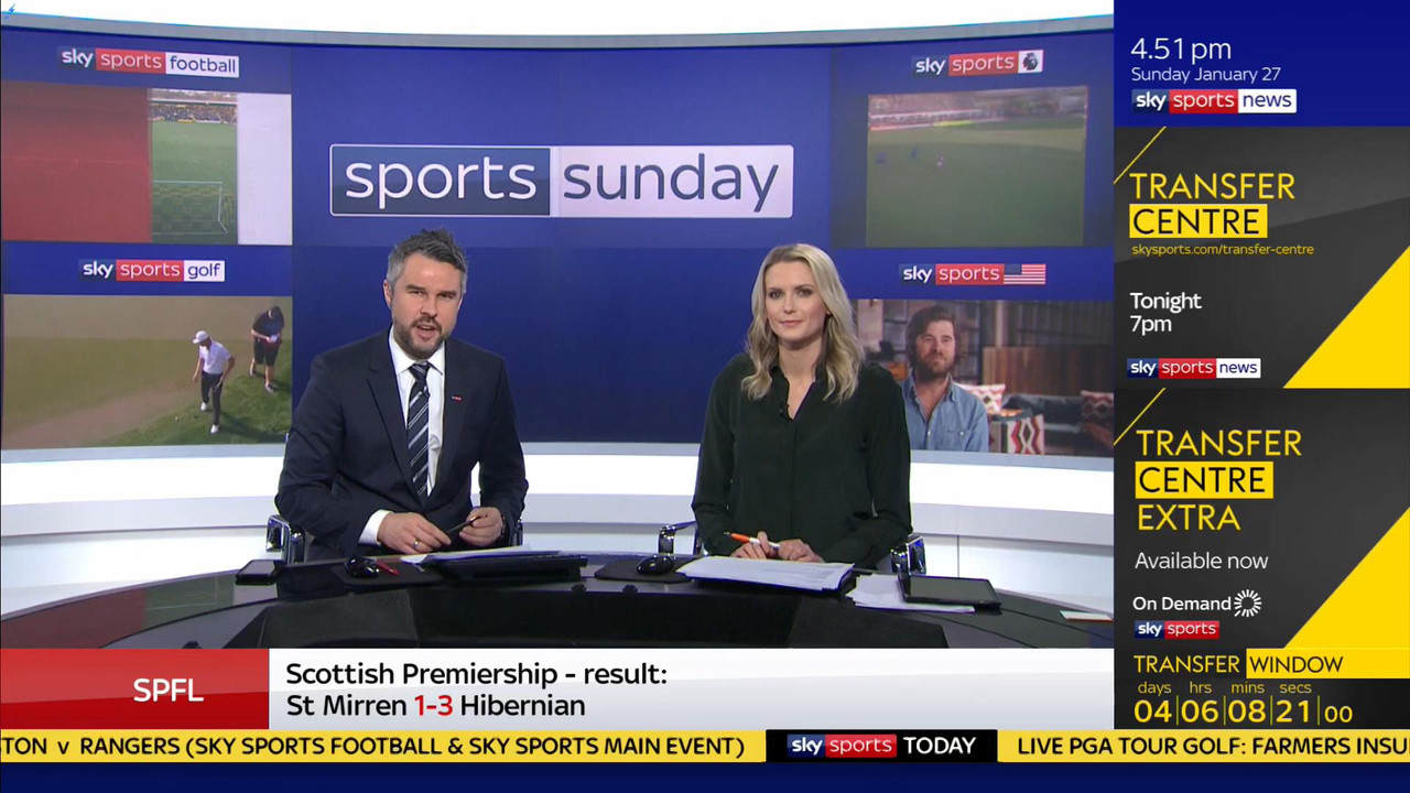 27 January - 12.00.00 - Sports Sunday. Stay in touch with the ne
