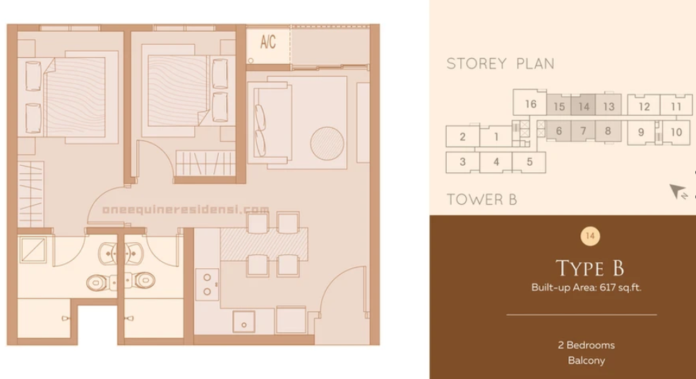 One Equine Type G floor plan in Taman Equine, Seri Kembangan, Selangor