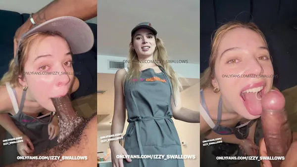 Dunkin Employe Izzy Swallows Blows A BBC